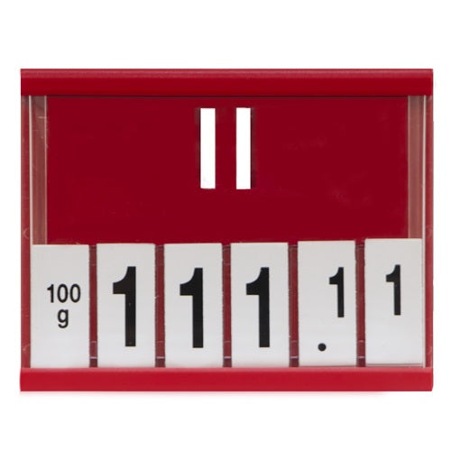 Klika - Cassette de prix A8 + chiffres, 74x52 mm rouge