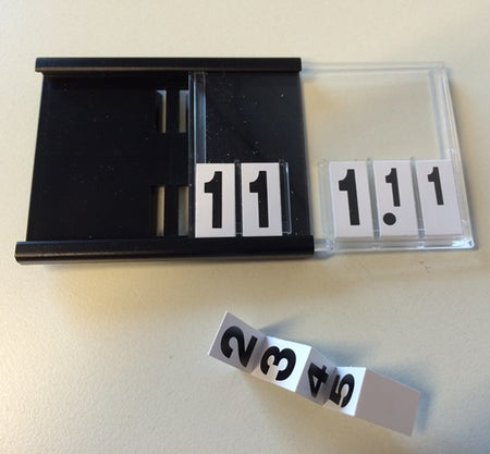 Klika -  Prijskassette A8 +cijfers, 74x52mm zwart