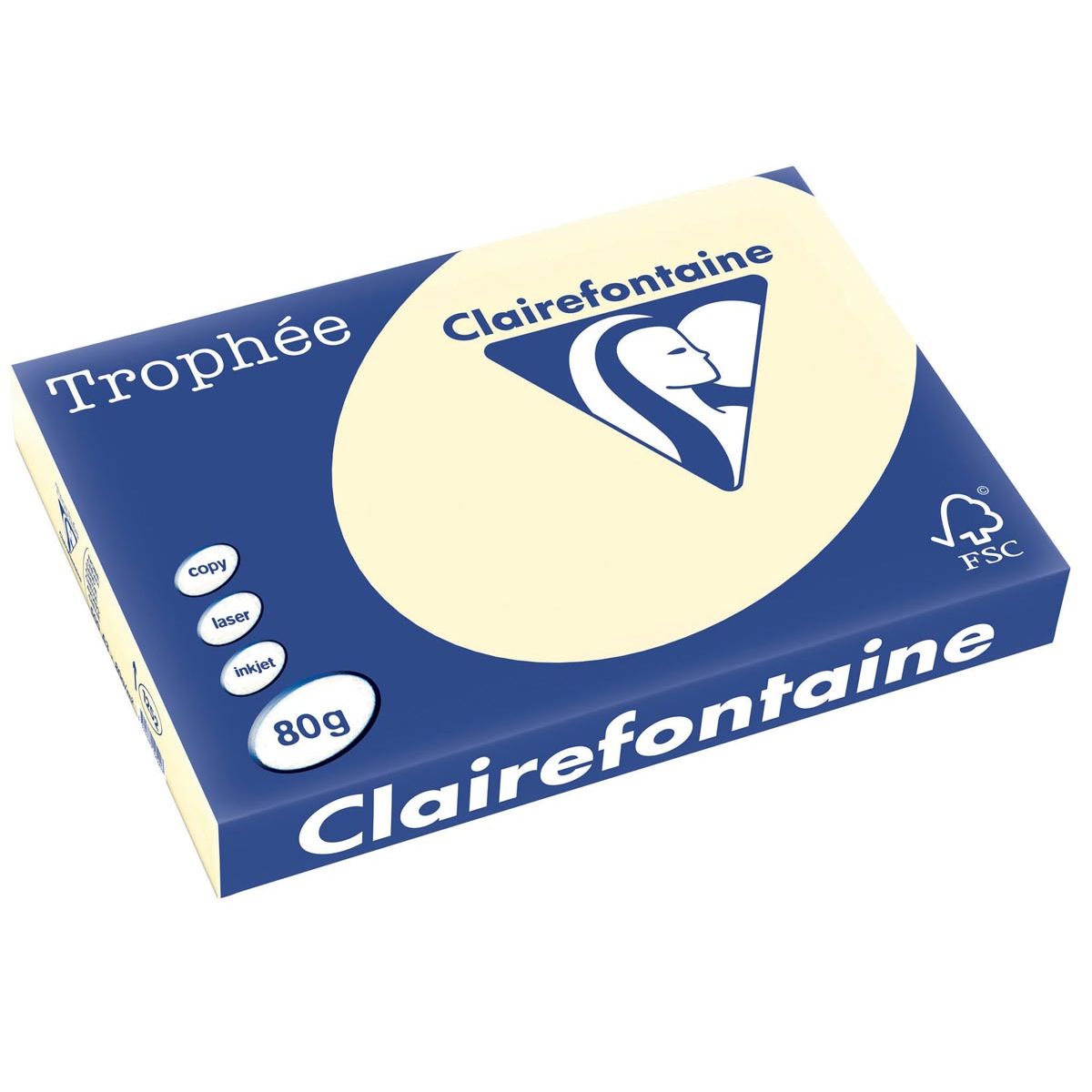 Clairefontaine -  Trophée tel, gekleurd papier, A3, 80 g, 500 vel, crème