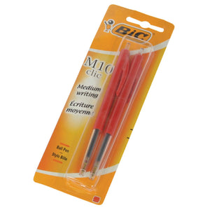 BIC -  balpen M10 Clic op blister, medium punt, rood