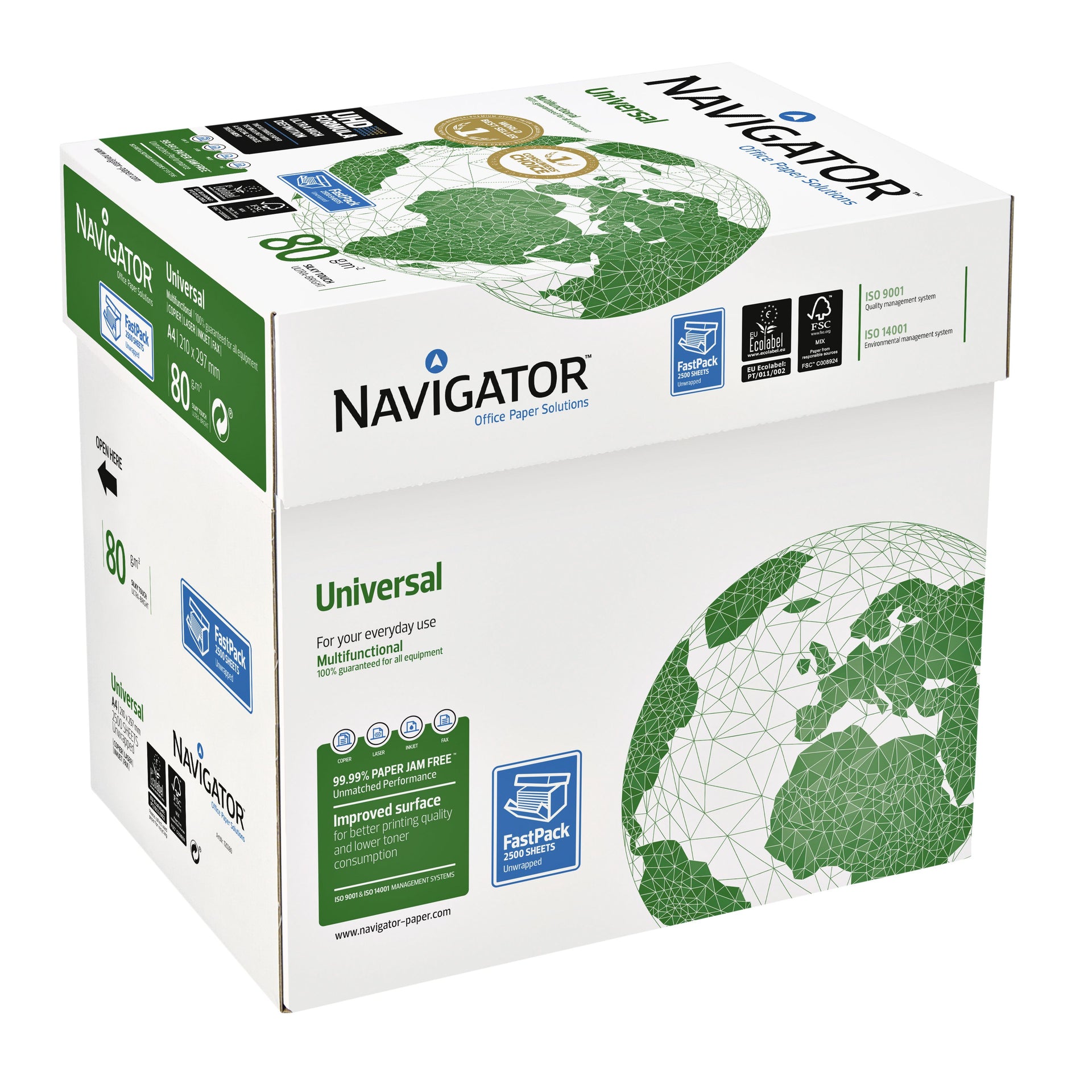 Navigator - Papier copie Universel Nonstop A4 80gr blanc 2500 feuilles
