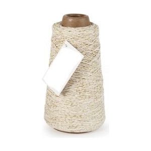 Cotton Cord Lurex/ Katoen touw 300 meter creme/goud ø2mm