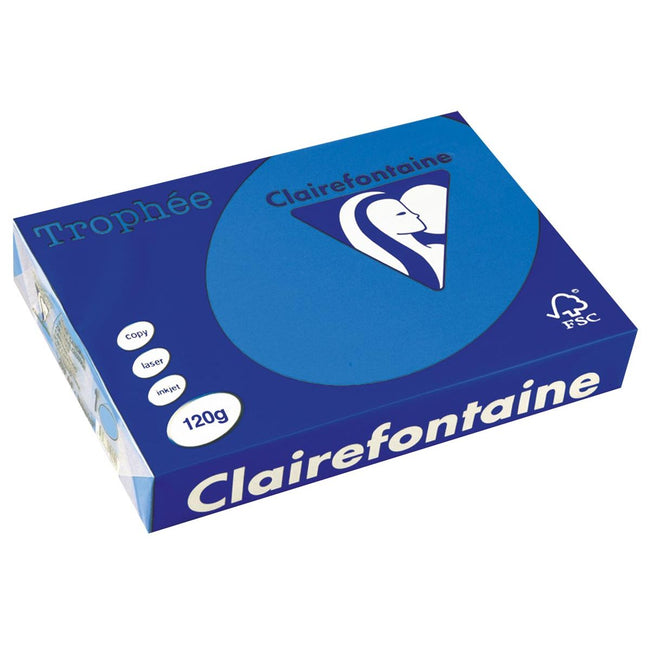Clairefontaine -  Trophée Intens, gekleurd papier, A4, 120 g, 250 vel, turkoois