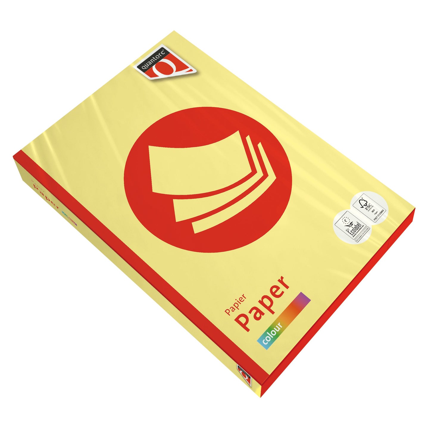 Quantore - Papier copie Couleur A4 80gr jaune 500 feuilles | 5 pièces