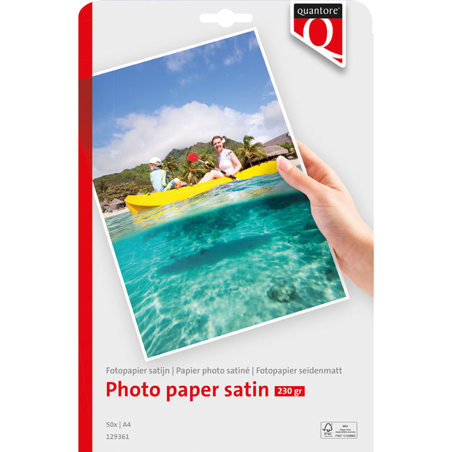 Quantore - Papier photo A4 satiné 50 feuilles 230gr