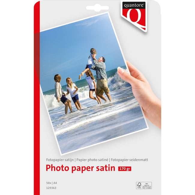 Quantore - Papier photo A4 satiné mat 50 feuilles 170gr