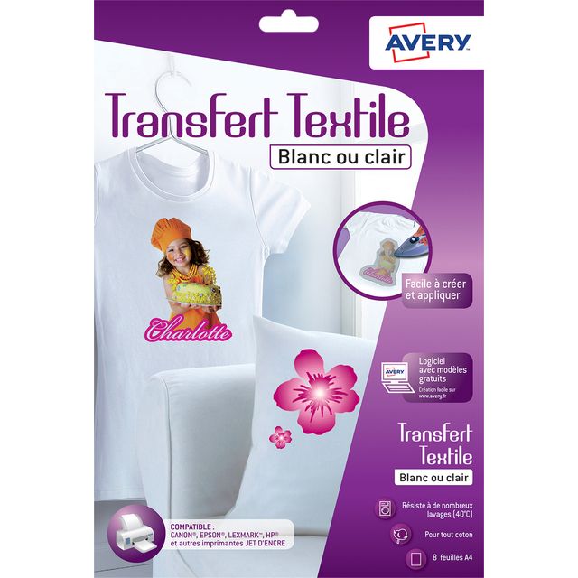 Avery -  T-shirt transfer  c9405-8 a4 8vel