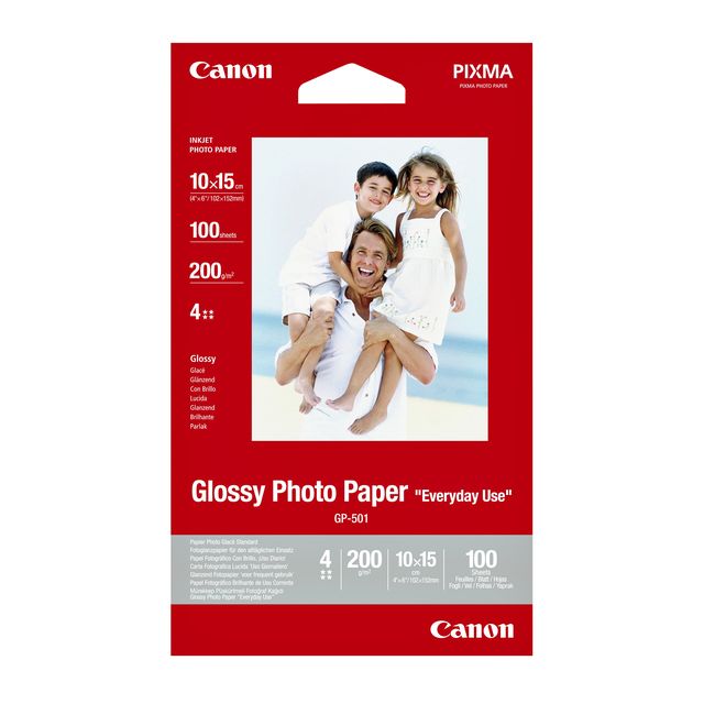 Canon - Papier jet d'encre GP-501 10x15cm 200gr brillant 100 feuilles