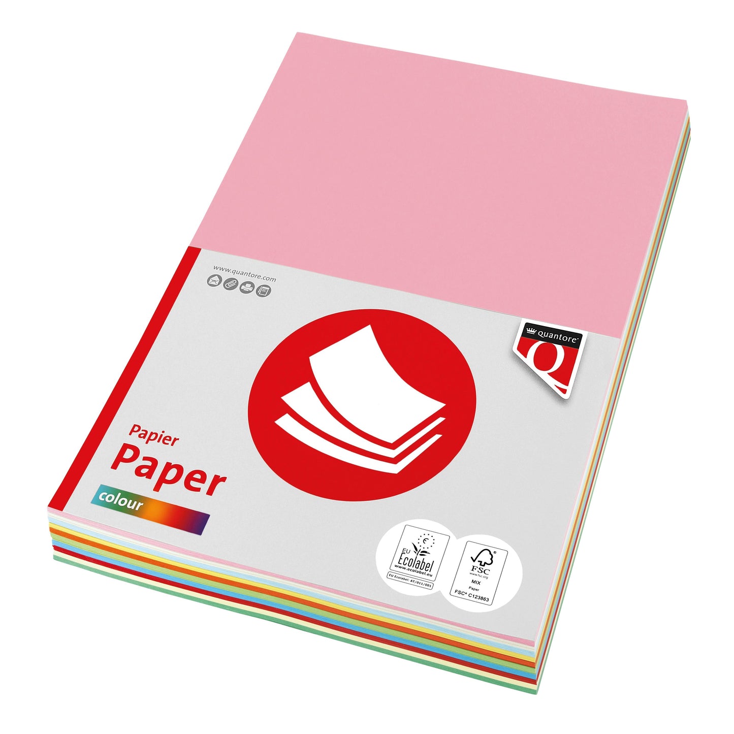 Quantore - Papier copie Couleur A4 120gr 10 couleurs x 10 feuilles 100 feuilles