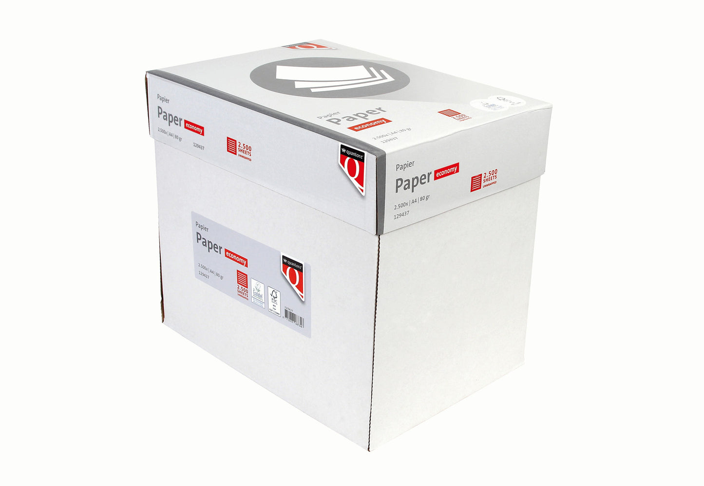 Quantore - Papier copie Economy Nonstop A4 80gr blanc 2500 feuilles