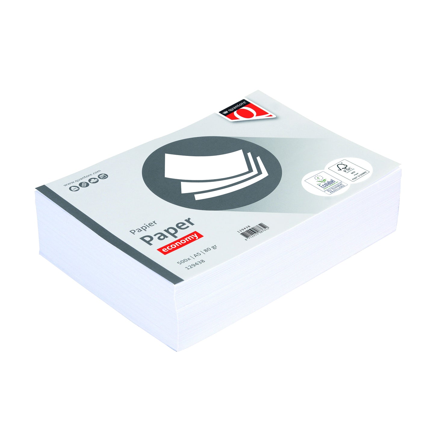 Quantore -  Kopieerpapier Economy A5 80gr wit 500 vel