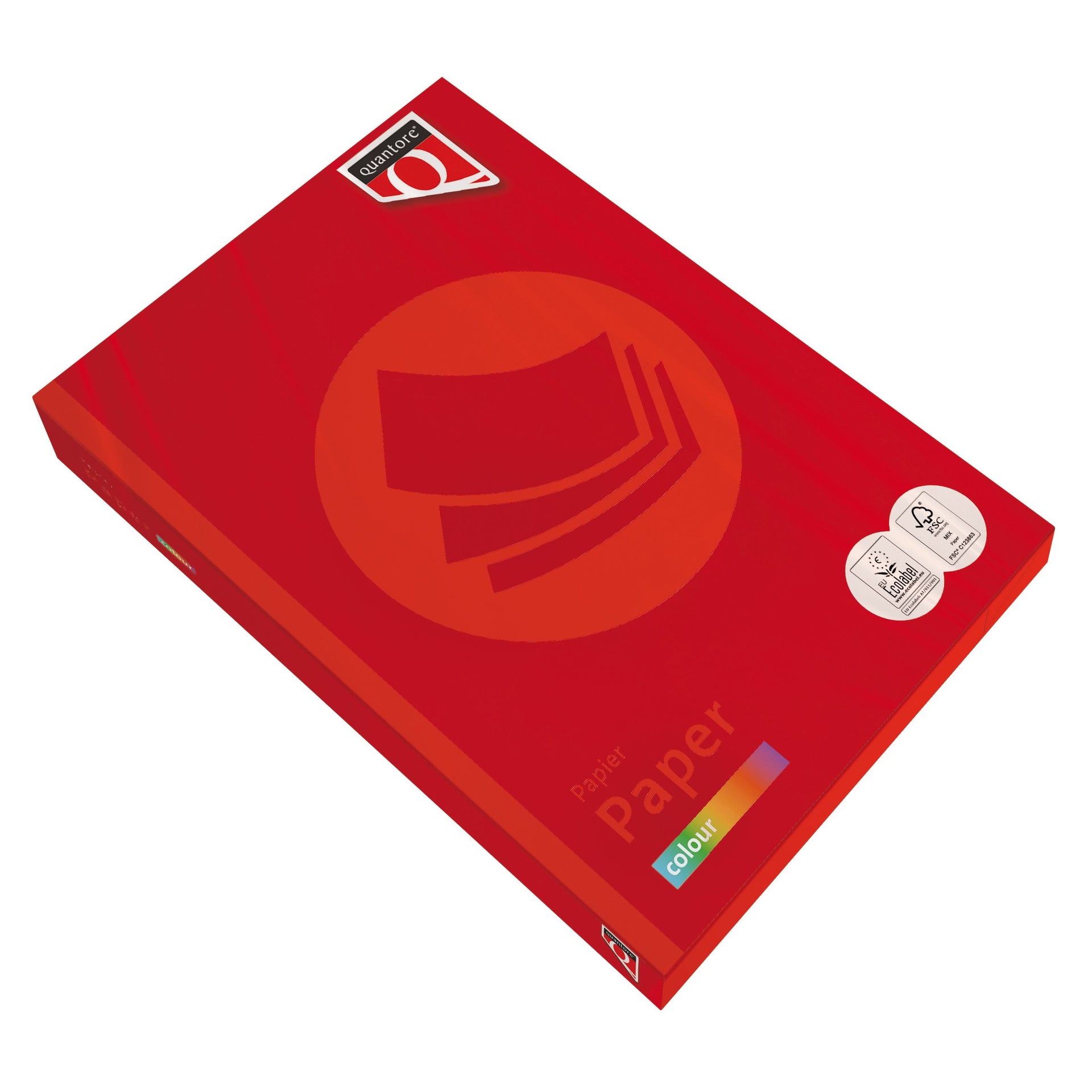Quantore - Kopierpapier Farbe A3 80gr leuchtend rot 500 Blatt | 5 Stück