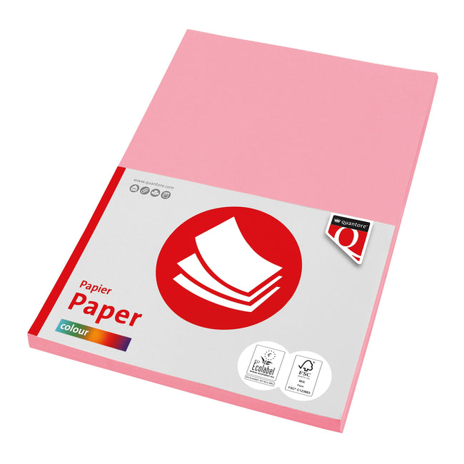 Quantore - Papier copie Couleur A4 80gr rose 100 feuilles