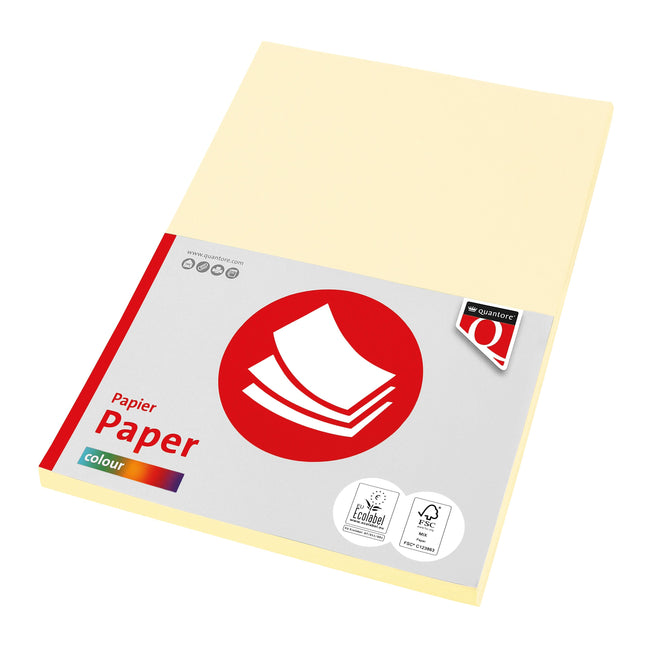 Quantore - Papier copie Couleur A4 80gr ivoire 100 feuilles