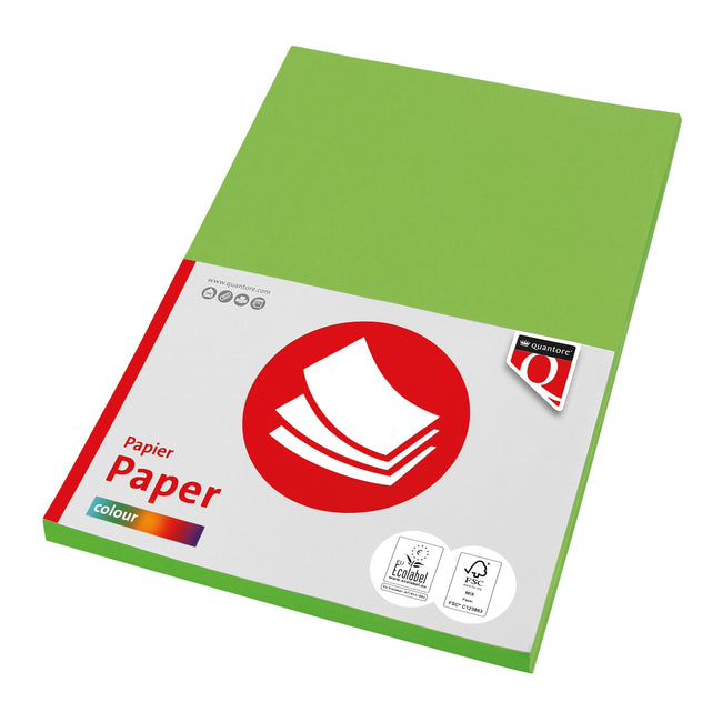 Quantore - Papier copie Couleur A4 160gr vert vif 50 feuilles