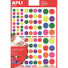 Apli Kids -  Kids verwijderbare stickers, cirkel, blister met 624 stuks in geassorteerde kleuren en groottes