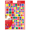 Apli Kids -  Kids verwijderbare stickers, vierkant, blister met 756 stuks in geassorteerde kleuren en groottes