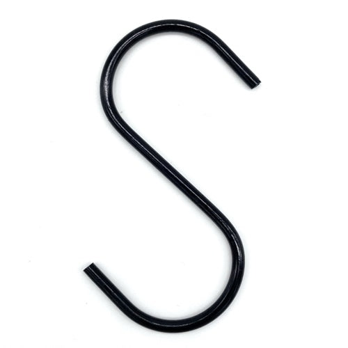 Klika - Crochet en S 100 mm noir, 4 mm d'épaisseur