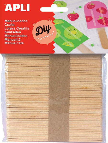 Apli -  houten sticks, blister met 50 stuks