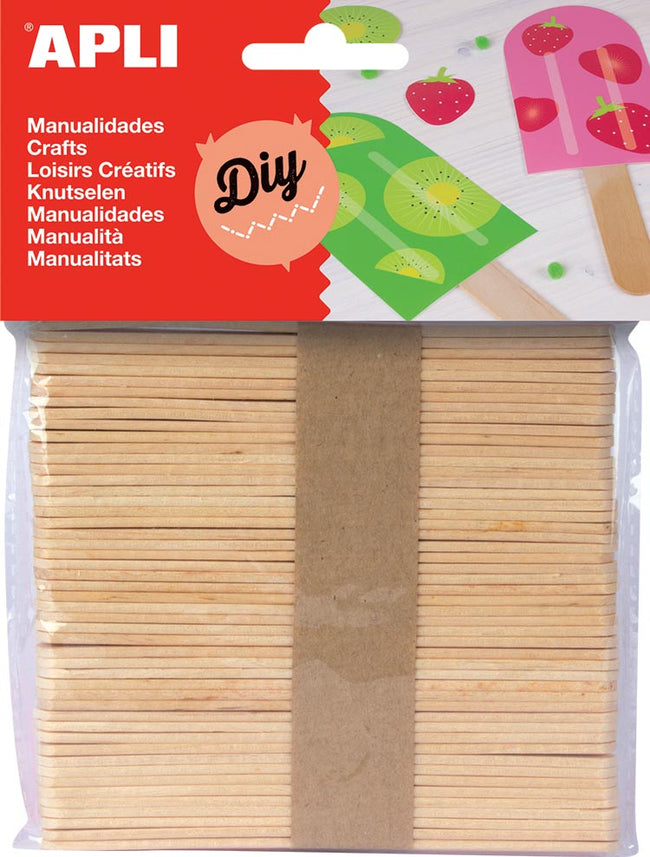 Apli - bâtons en bois, blister de 50 pièces
