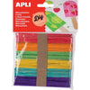 Apli -  gekleurde houten sticks, blister met 50 stuks