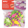 Apli Kids - Fleurs autocollantes à paillettes pour enfants, blister de 48 pièces
