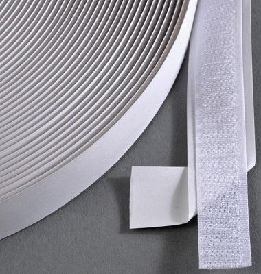 Klika - Adhésif Velcro 20mm blanc crochet 25m