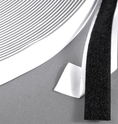 Klika - Adhésif Velcro 20mm boucle noire 25m 7 pièces