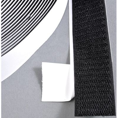 Klika - Klettverschluss, 30 mm, schwarzer Haken, 25 m