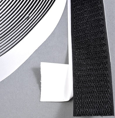 Klika -  Klitteband klevend 30mm zwart haak 25m