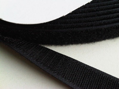 Klika - Klettband 25mm schwarz -Rücken an Rücken- 25m