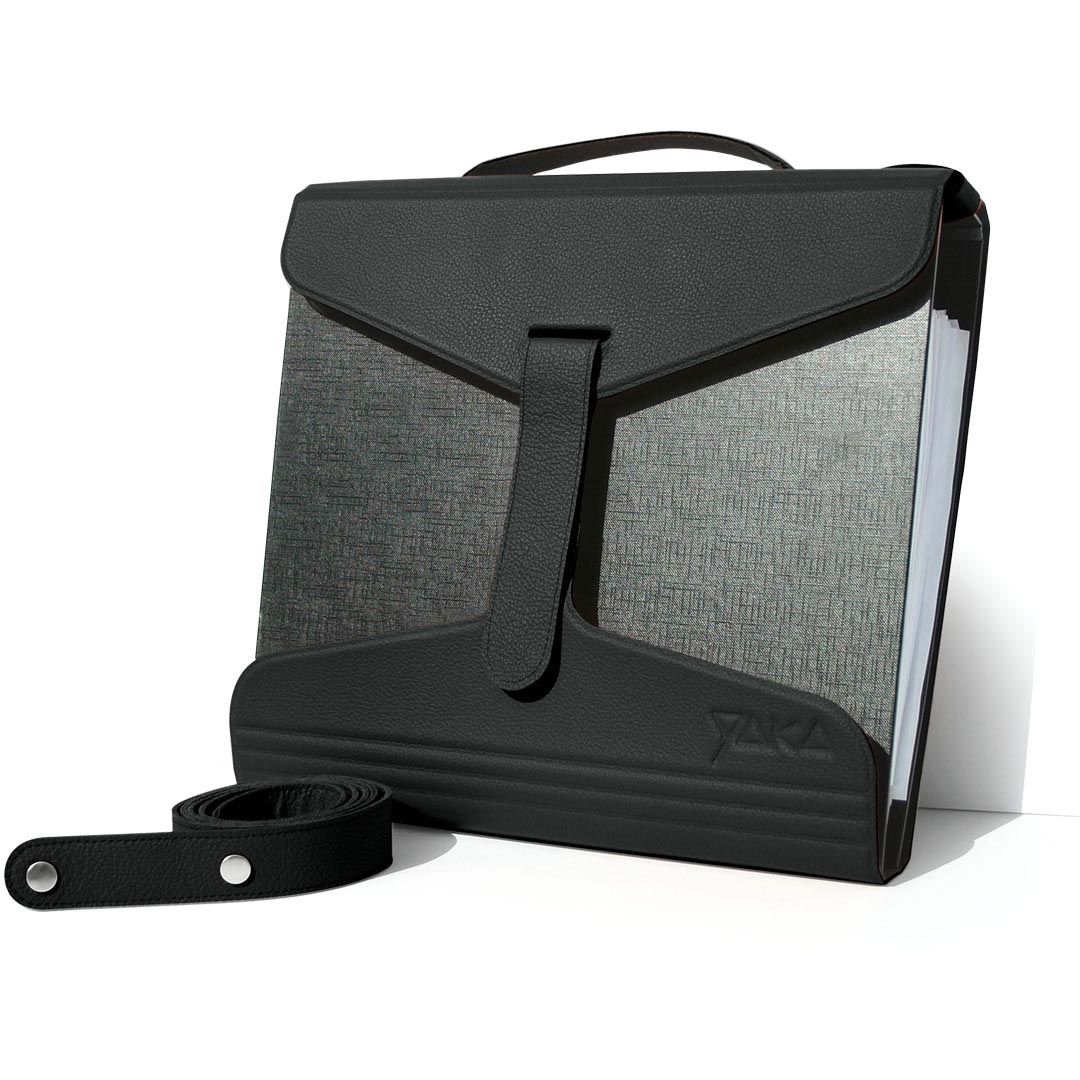 YAKA - porte-dossier, cuir noir