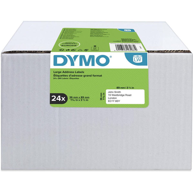Dymo - Étiquette LabelWriter adressant 36x89mm 24 rouleaux de 260 pièces blanc