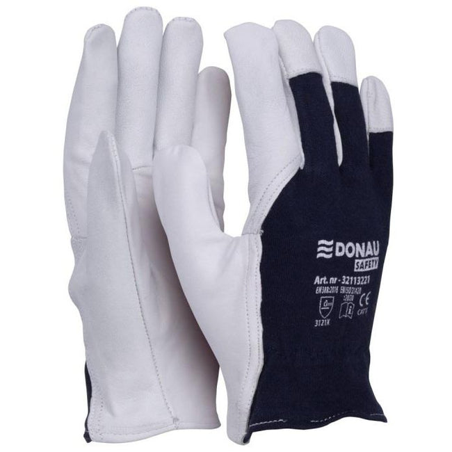 DONAU SAFETY -   werkhandschoenen, wit-blauw, S, maat 7