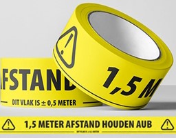 Klika -  e geel 1,5 meter afstand houden aub