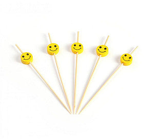 Timmers - Smiley bamboe op prikker 120mm 150 stuks