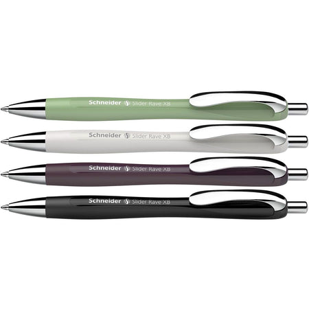 Schneider -  balpen Slider Rave Trend, extra breed, blauwe inkt, geassorteerde kleuren, doos van 3+1 gratis