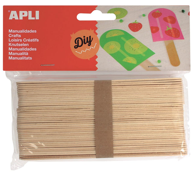 Apli - jumbo houten sticks, blister met 40 stuks