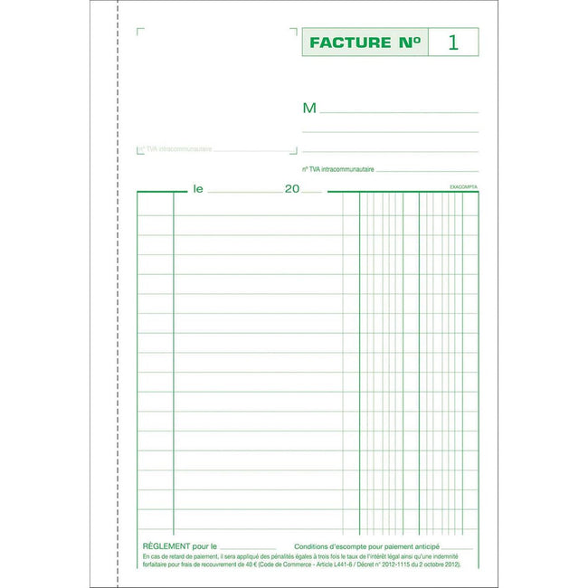 Exacompta -  facturen, ft 21 x 14,8 cm, tripli, franstalig