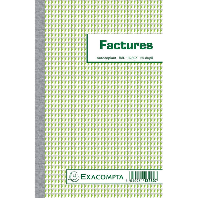 Exacompta - factures, ft 21 x 13,5 cm, duplicata, français