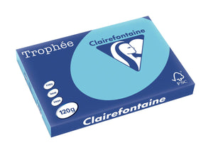 Clairefontaine - Trophée tel, papier coloré, A3, 120 g, 250 feuilles, bleu vif