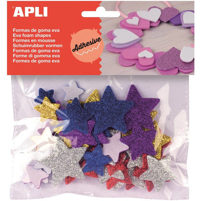Apli Kids - Étoiles pailletées autocollantes pour enfants, blister de 50 pièces