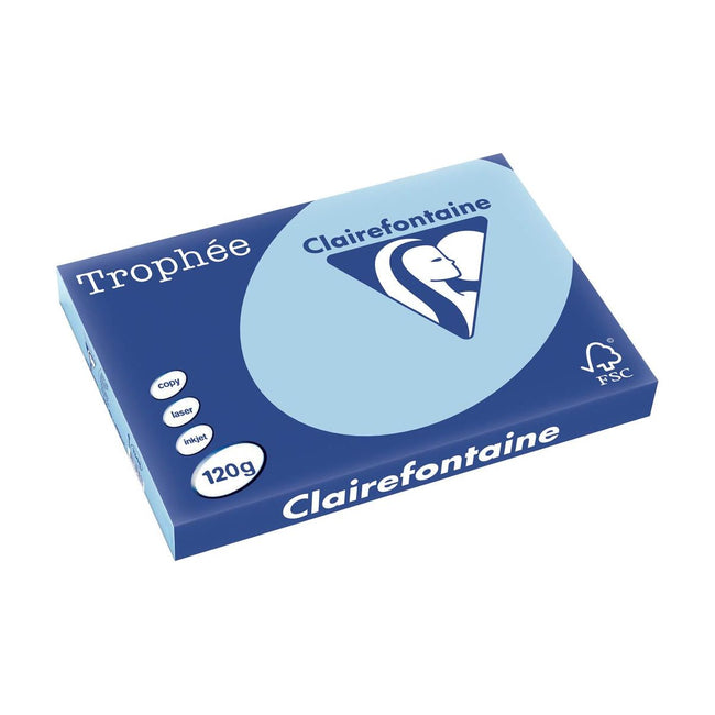 CLAIREFONTAINE - TROPHÉE Tél, papier coloré, A3, 120 g, 250 feuilles, bleu