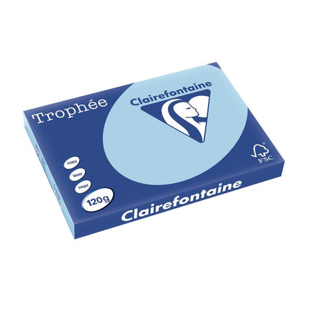 Clairefontaine - Trophée tel, papier coloré, A3, 120 g, 250 feuilles, bleu