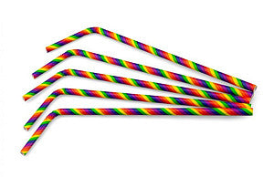 buig drinkrietje papier rainbow ø6mm x 240mm 200 stuks