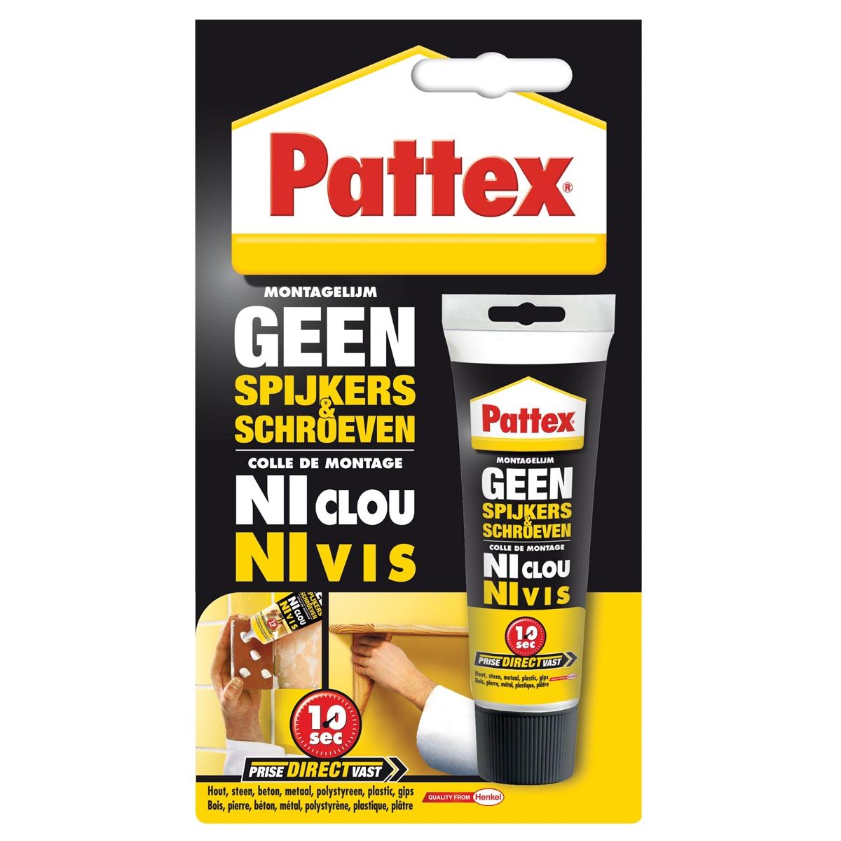 Pattex -  montagelijm Geen Spijkers Schroeven, tube van 50 g, op blister
