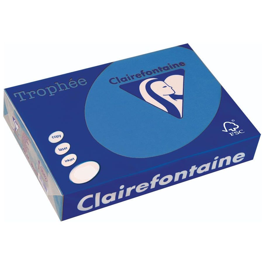 Clairefontaine - Trophée intensiv, farbiges Papier, A3, 120 g, 250 Blech, Türkis