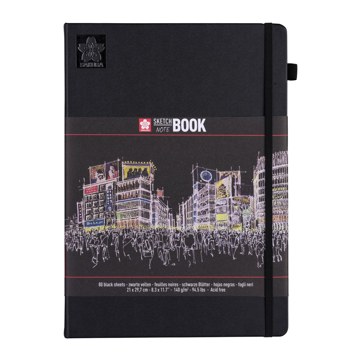 Sakura - Carnet de croquis 80 feuilles noires 140gr 210x297mm noir
