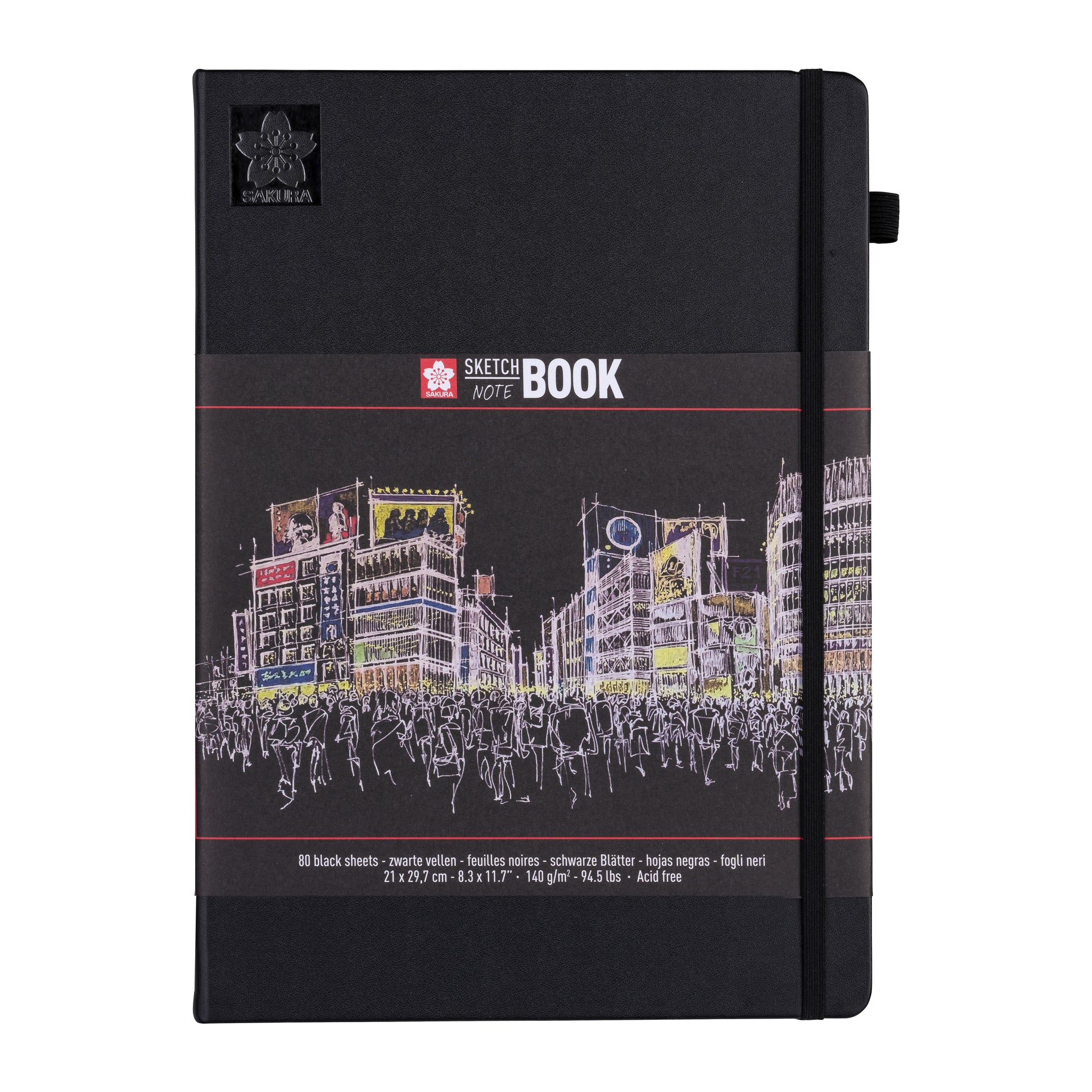 Sakura - Skizzenbuch 80 schwarze Blätter 140gr 210x297mm schwarz