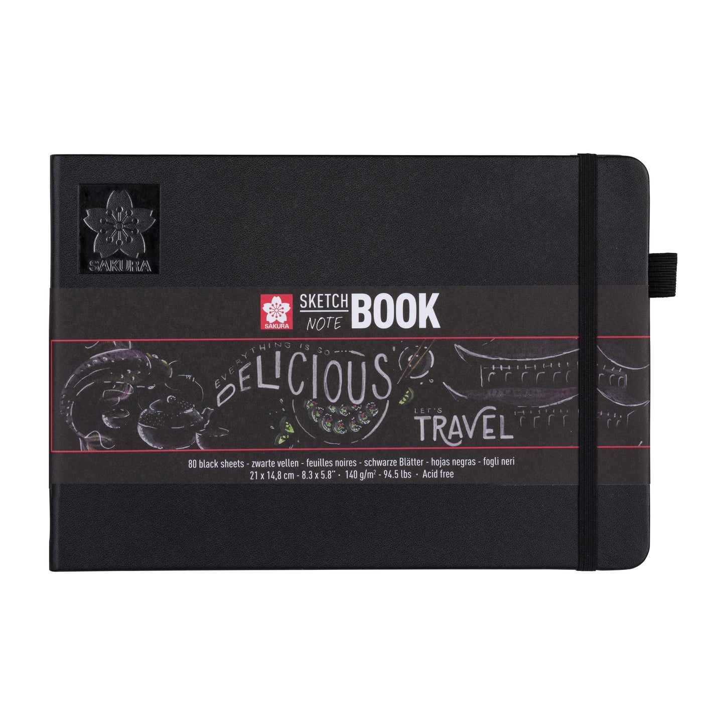 Sakura -  Schetsboek 80 zwarte vellen 210x148mm zwart | 5 stuks